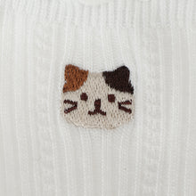  ふくふくにゃんこ  メロウ刺繍クルーソックス
