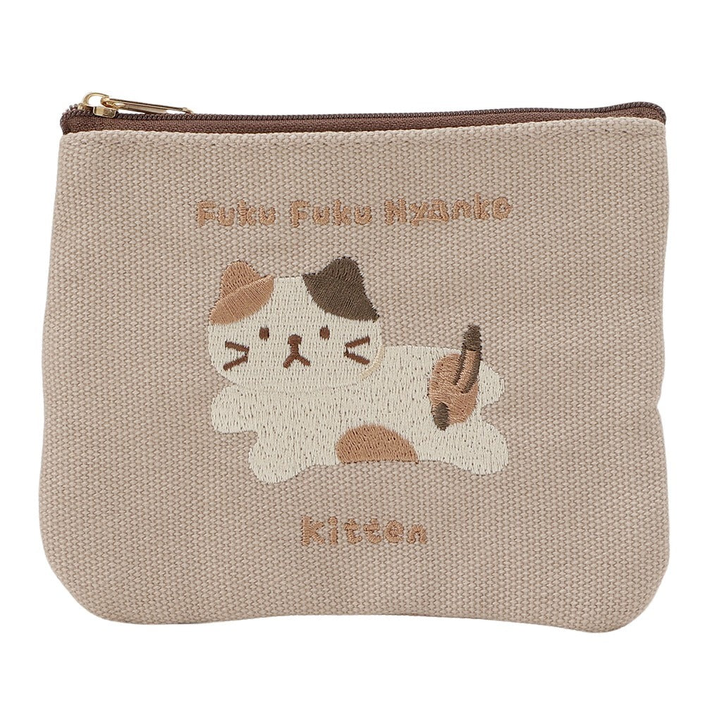 Fuku Fuku Nyanko KITTEN刺繍ティッシュポーチ【11月29日出荷予定】