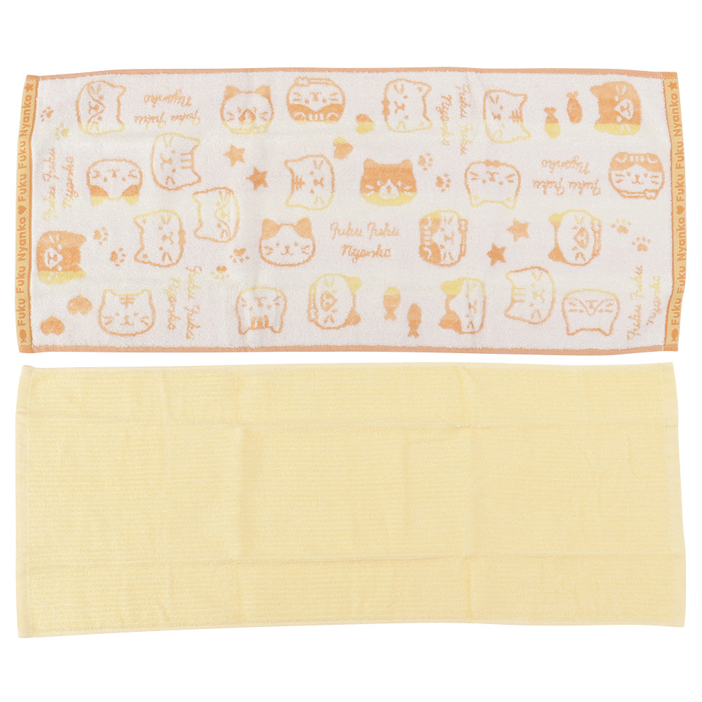 Fuku Fuku Nyankoフェイス無撚糸フェイスタオル2枚組【2点税込1430円】 – HAPiNS online shop