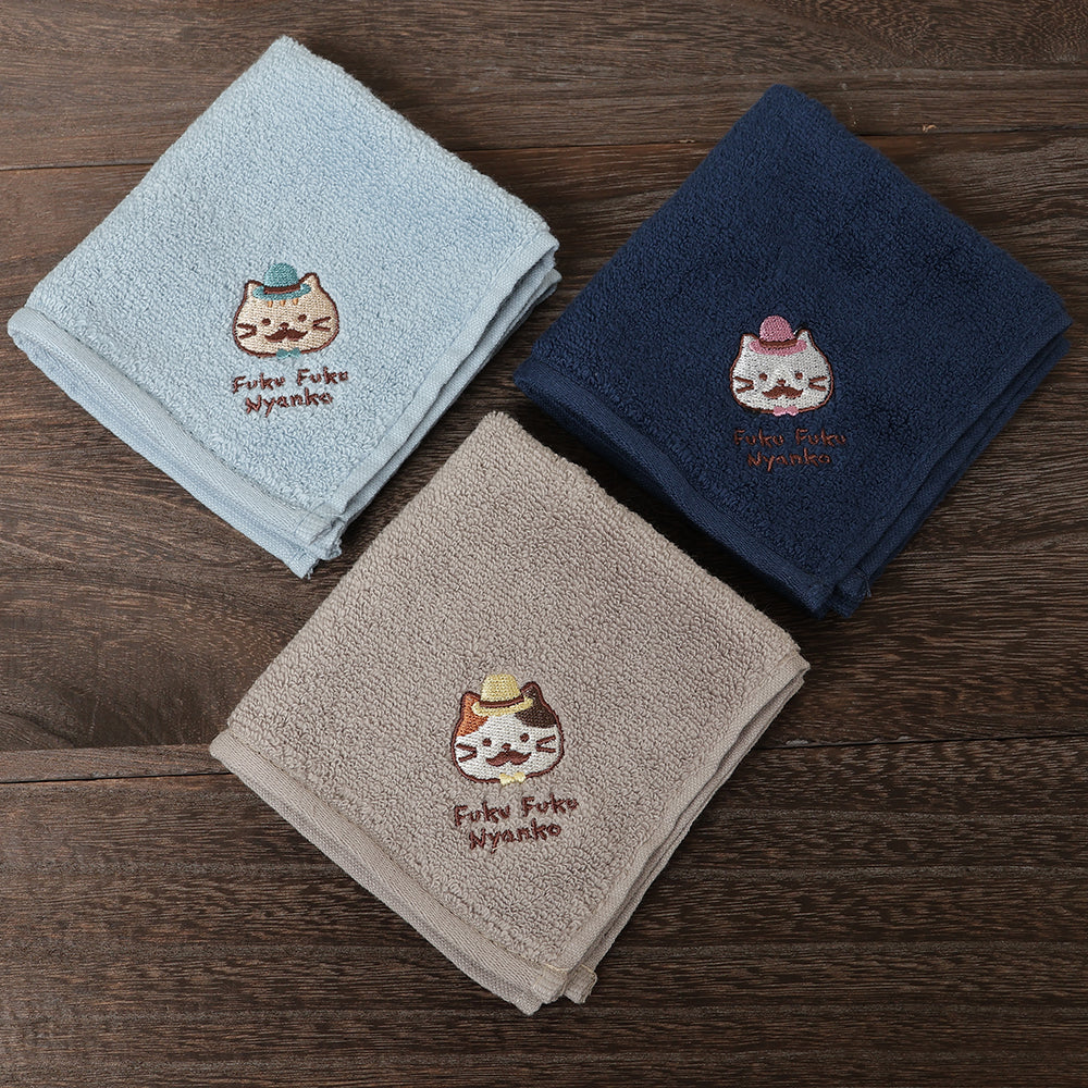 Fuku Fuku Nyankoひげにゃんこコットンハンドタオル – HAPiNS online shop