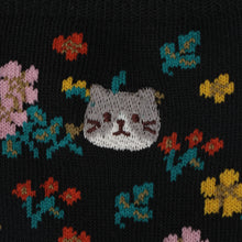  Fuku Fuku Nyanko花柄刺繍ソックス
