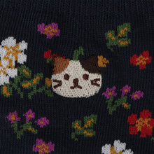  Fuku Fuku Nyanko花柄刺繍ソックス
