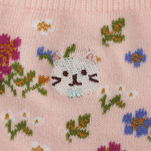  Fuku Fuku Nyanko花柄刺繍ソックス
