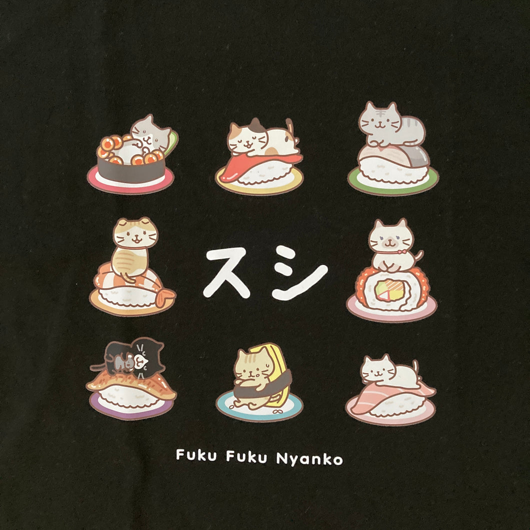 ふくふくにゃんこ おみやげＴシャツ スシ